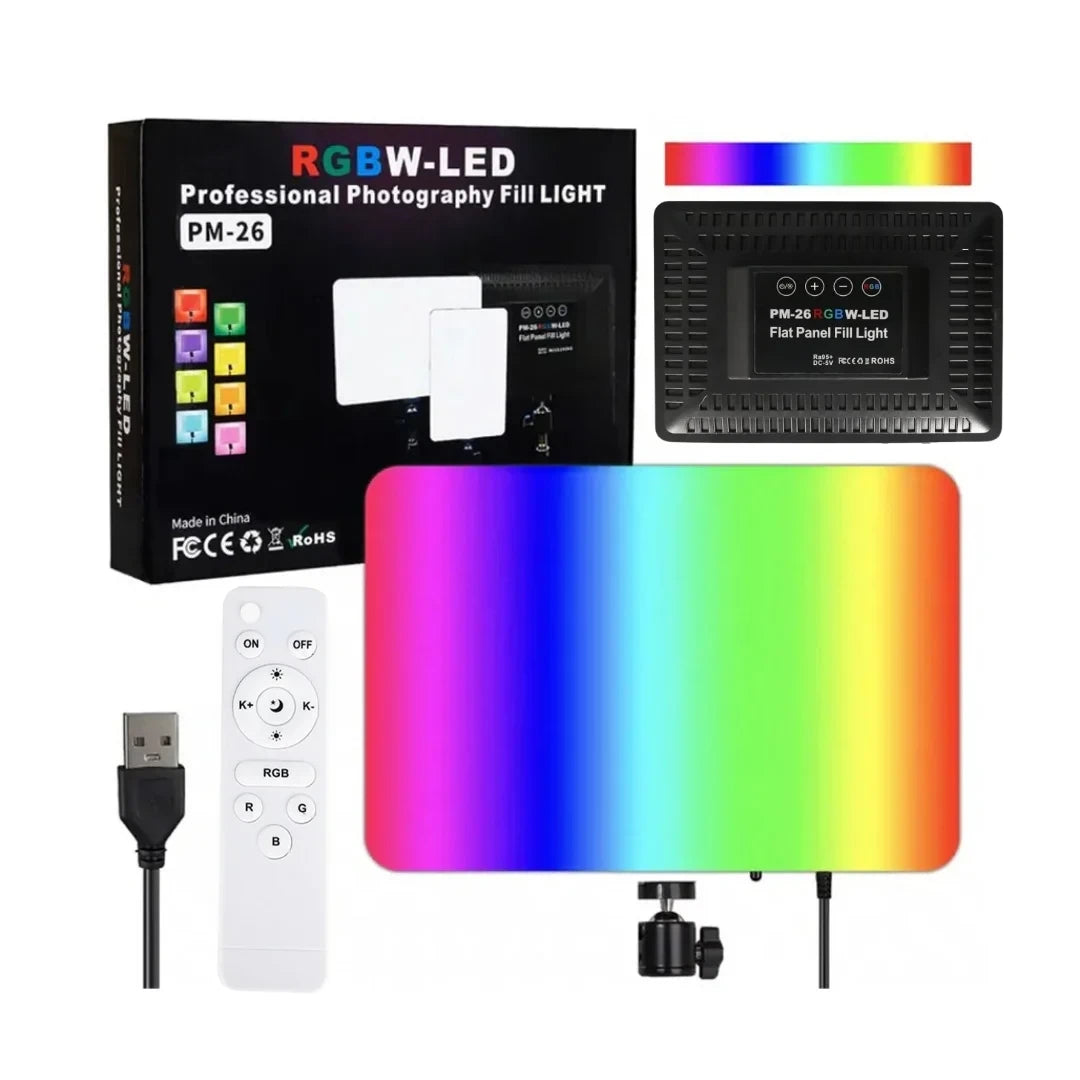 Professional RGB Photography Light with Extendable Tripod (PM-26) - Adjustable Lighting for Creative Photography - Saif Al Najmi Kw